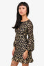 For Love & Lemons Black/Gold Polka Dot Mini Dress Size XS