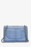 Pre-Loved Chanel™ 2013/14 Blue Python Jumbo Classic Double Flap SHW