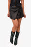 Isabel Marant Black Leather Wrap Mini Skirt Size 38