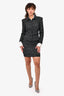 Anna Sui Vintage Black Tweed Blazer + Skirt Set Size 40