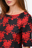 Moschino Vintage Black/Red Floral Jacquard Top Size 6 US