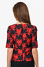 Moschino Vintage Black/Red Floral Jacquard Top Size 6 US