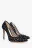 Jimmy Choo Black/Mesh Leopard Print Heels Size 37