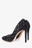 Jimmy Choo Black/Mesh Leopard Print Heels Size 37