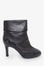 Chanel Black Leather/Patent Leather Detail 'CC' Ankle Boots Size 37