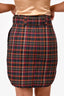 Sandro Brown Check Belted Skirt Size 2