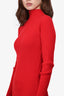 Louis Vuitton Red Cashmere Rib Knit Long-Sleeve Size Small