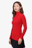 Louis Vuitton Red Cashmere Rib Knit Long-Sleeve Size Small