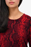 Holt Renfrew Red Snake Print Cashmere Top Size M