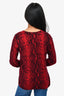 Holt Renfrew Red Snake Print Cashmere Top Size M