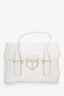 Prada White Leather Top Handle Bag