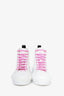 Louis Vuitton White/Pink Canvas/Leather Log High Top Sneakers Size 36