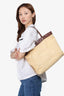 Pre-Loved Chanel™ 2000-02 Yellow/Brown Raffia and Leather CC Tote