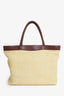 Pre-Loved Chanel™ 2000-02 Yellow/Brown Raffia and Leather CC Tote