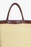 Pre-Loved Chanel™ 2000-02 Yellow/Brown Raffia and Leather CC Tote