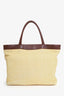 Pre-Loved Chanel™ 2000-02 Yellow/Brown Raffia and Leather CC Tote