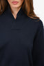 Loro Piana Navy Cashmere/Silk Ribbed V Neck Sweater Size 54 Mens