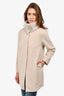 Fabiana Filippi Beige Wool Blend Knit Collar Jacket Size 42