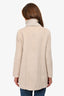 Fabiana Filippi Beige Wool Blend Knit Collar Jacket Size 42