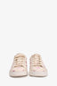 Gucci Beige Leather Pink Metallic Strawberry Printed Sneakers Size 37.5