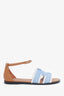 Hermès Blue Denim Camel Leather Santorini Sandal Size 38