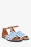 Hermès Blue Denim Camel Leather Santorini Sandal Size 38