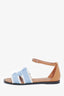 Hermès Blue Denim Camel Leather Santorini Sandal Size 38