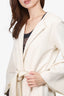 The Row White Virgin Wool Belted Coat Size XS