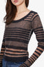 Acne Studios Brown/Black Wool/Alpaca Stripped Long-Sleeve Sweater Size X-Small