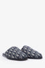 Christian Dior Blue Oblique Jacquard Canvas Slippers Size 43 Mens