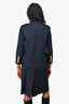 Pierre Balmain Navy Cotton Gold Buttoned Coat Size 34