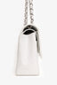 Pre-Loved Chanel™ 2011 White Caviar Leather Jumbo Classic Flap Shoulder Bag