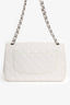 Pre-Loved Chanel™ 2011 White Caviar Leather Jumbo Classic Flap Shoulder Bag