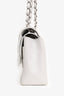 Pre-Loved Chanel™ 2011 White Caviar Leather Jumbo Classic Flap Shoulder Bag