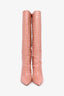 Paris Texas Pink Croc Embossed Heeled Boots Size 39