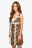 Dolce & Gabbana Leopard Cotton Lace Detailed Mini Dress Size 42