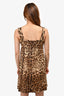 Dolce & Gabbana Leopard Cotton Lace Detailed Mini Dress Size 42