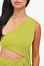 Michael Costello X Revolve Green Cut-Out Asymmetrical Maxi Dress Size S