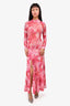 Bardot Pink Tie-Dye Mesh Rouched Maxi Dress Size S