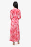 Bardot Pink Tie-Dye Mesh Rouched Maxi Dress Size S