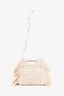 Maje Cream Canvas Fringe Bag