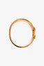 Hermès Gold Toned White Enamel Clic Clac Bracelet Size M