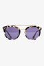 Prada Grey Tortoise Aviator Rounded Sunglasses