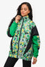 Stella McCartney x Adidas Green/Yellow Printed Nylon Oversized Zip-Up Jacket Size S