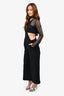 Self-Portrait Black Woven Lace Cut Out Jumpsuit Size 6 US