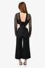 Self-Portrait Black Woven Lace Cut Out Jumpsuit Size 6 US