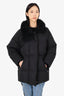 IRO Black Fur Trimmed Puffer Jacket Size 34