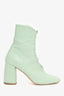 Daniella Shevel Mint Green Nappa Leather Lace-up Boots Size 37