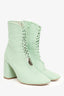 Daniella Shevel Mint Green Nappa Leather Lace-up Boots Size 37