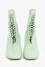 Daniella Shevel Mint Green Nappa Leather Lace-up Boots Size 37